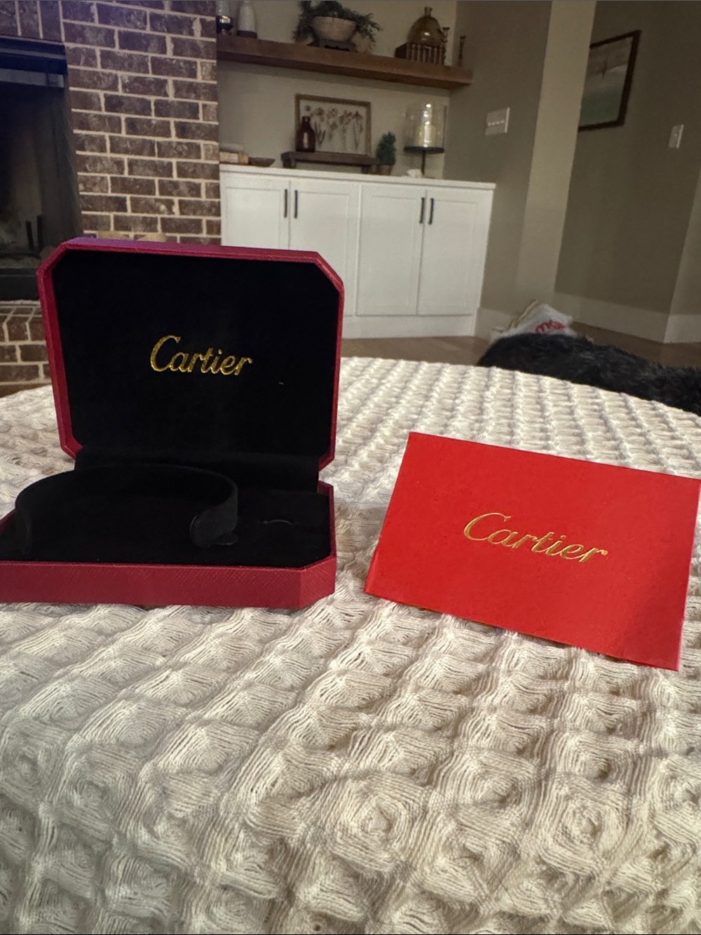 Cartier Red and Black Jewelry Presentation Box with Card